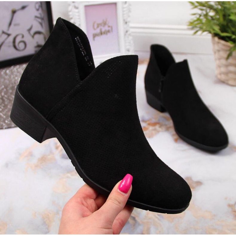 Cizme negri Filippo W PAW319A ajurate negru 1