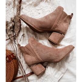 PS1 Căprioară, Ghete Cowboy Ajurate Bej închis Helloni 1