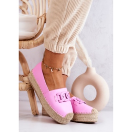 FB2 Espadrile clasice pe platforma roz Julianne 1