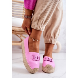 FB2 Espadrile clasice pe platforma roz Julianne 2