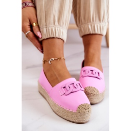 FB2 Espadrile clasice pe platforma roz Julianne 5