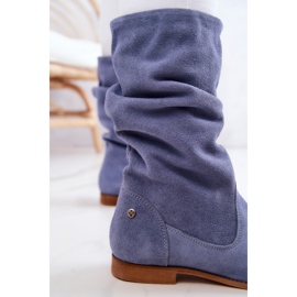 Ghete de damă din piele intoarsa Maciejka 05057-06 Albastru 1