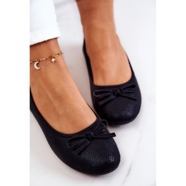 Balerini clasici pentru damă, branț profilat, fimme negre negru 1