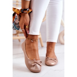 Balerini clasici pentru damă, branț profilat, roz Fimme 2