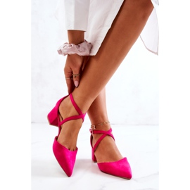 PS1 Pompe din piele intoarsa pe un bar in Fuchsia Shelley's Spitz roz 1