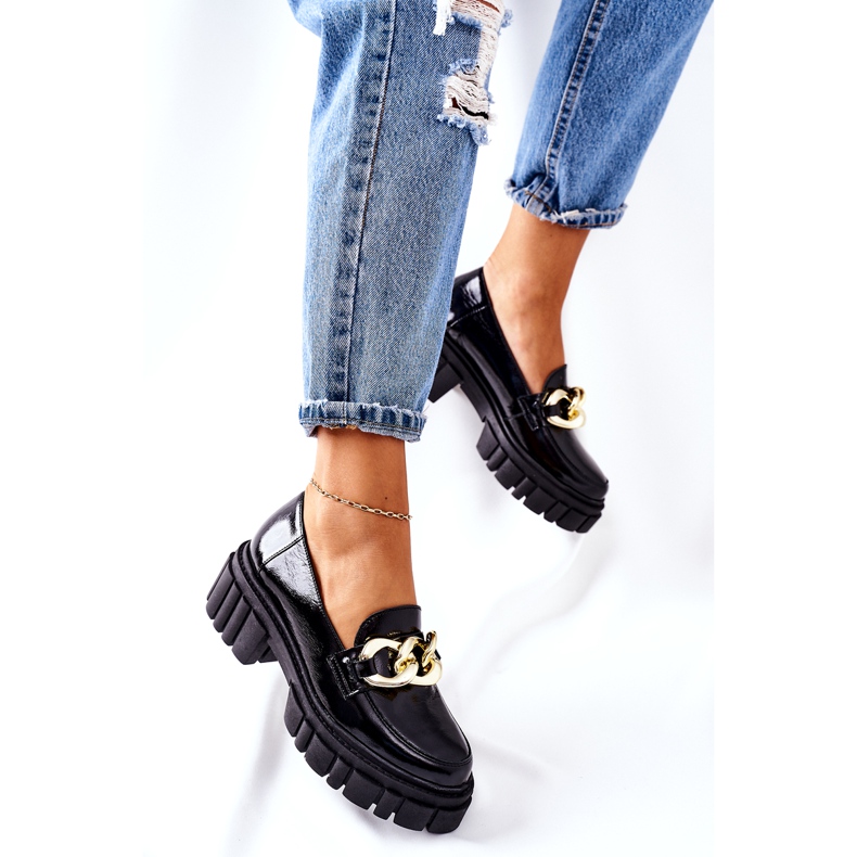 Mocasini dama Mocasini din piele negru Laura Messi 2339 2