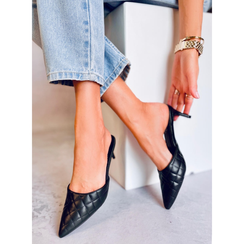 Stilete matlasate Gloria Black negru 1