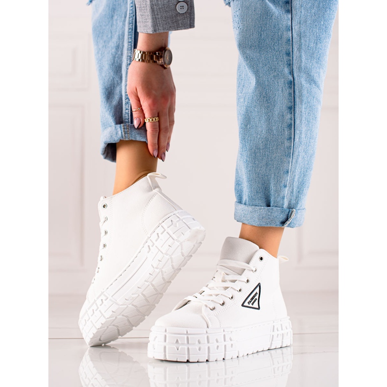 TRENDI Pantofi de modă înalți alb 1