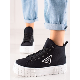 TRENDI Pantofi de modă înalți negru 2
