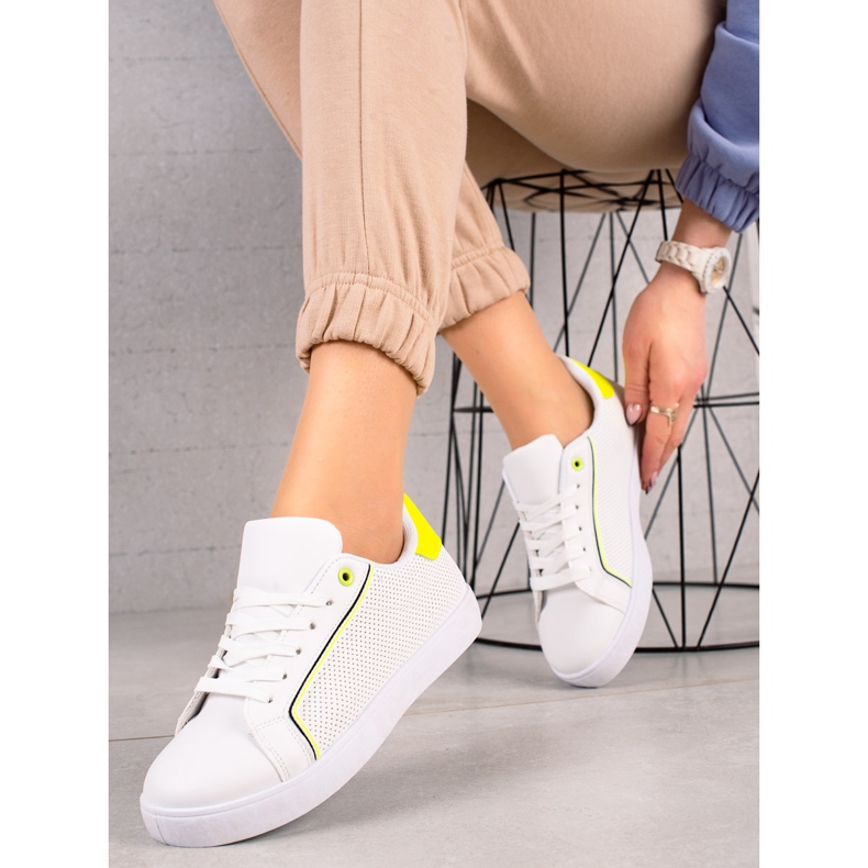 TRENDI Pantofi Casual Cu Inserție Neon alb 1