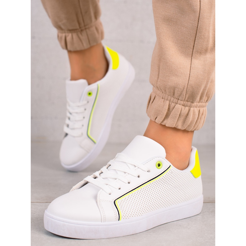 TRENDI Pantofi Casual Cu Inserție Neon alb 2