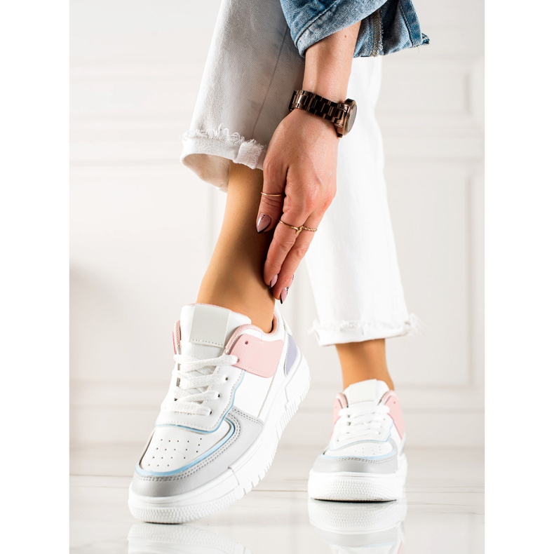 TRENDI Adidași pe platformă alb multicolor 1