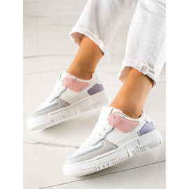 TRENDI Adidași pe platformă alb multicolor 2