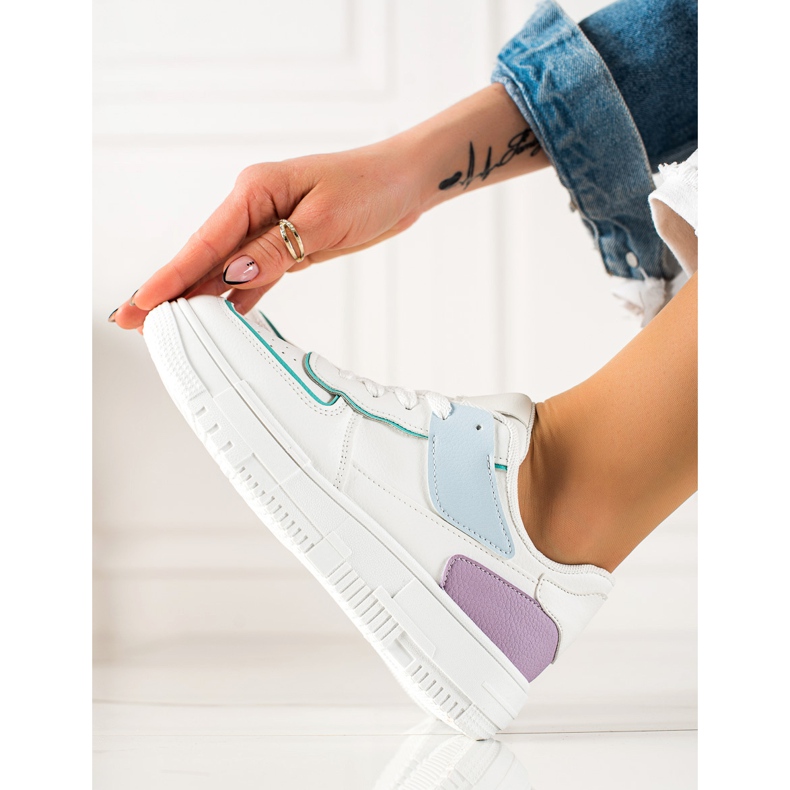 TRENDI Adidași pe platformă alb multicolor 1