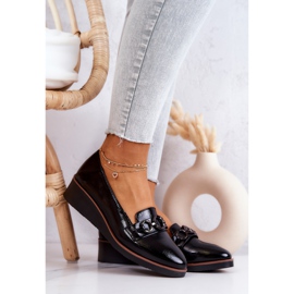 Vinceza Pantofi cu pană din piele lacuată Melodii negre negru 1