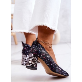 Pompi De Piele Pe Un Bar Maciejka 05334-15 Bleumarin albastru marin roz multicolor 4