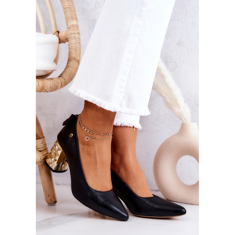 Pompi De Piele Pe Un Bar Maciejka 05334-01 Negru 2