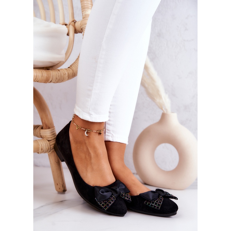 PE1 Balerina clasică cu arc Grayson negru 1