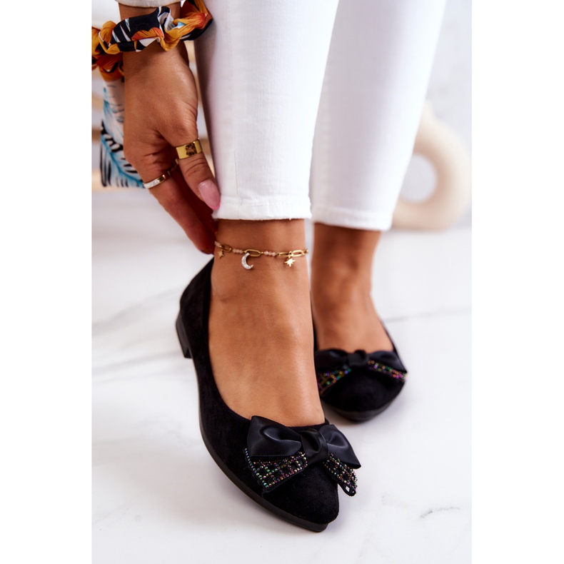 PE1 Balerina clasică cu arc Grayson negru 2