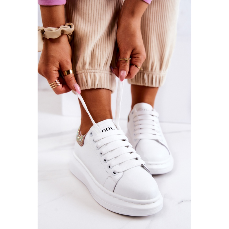 Pantofi sport de damă GOE JJ2N4051 alb și roz 1