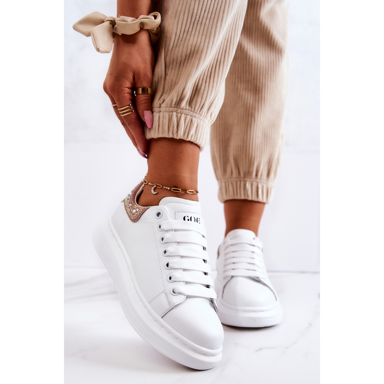 Pantofi sport de damă GOE JJ2N4051 alb și roz 2