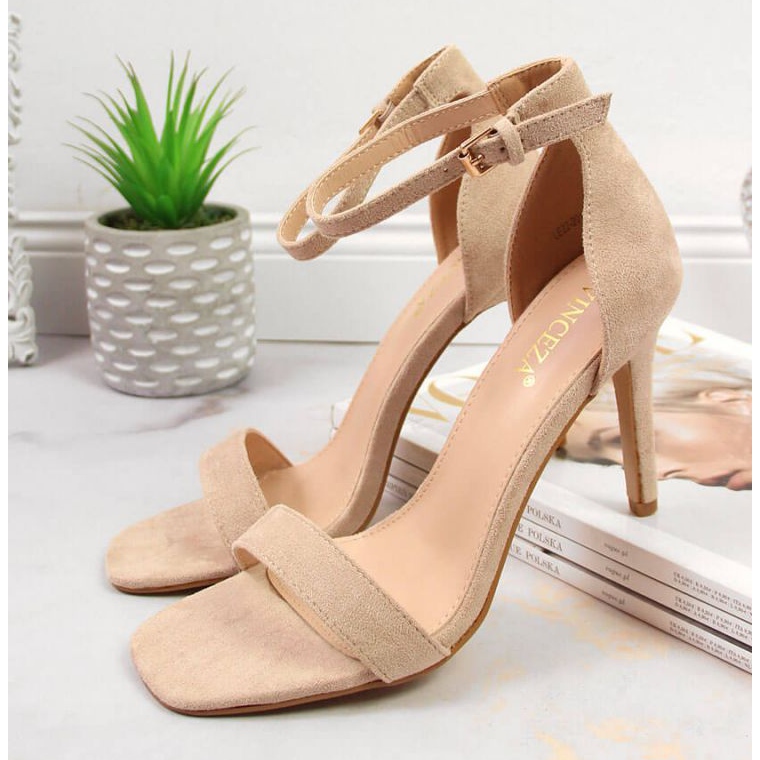 Sandale pe toc stiletto Vinceza W JAN81B bej 2