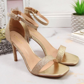 Vinceza W JAN81D sandale de brocart auriu pe toc inalt de aur 2