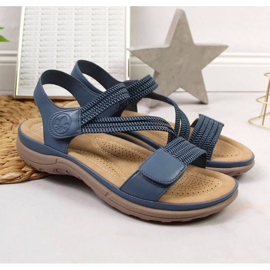 Sandale cu velcro Rieker W V8873-14 albastru 2