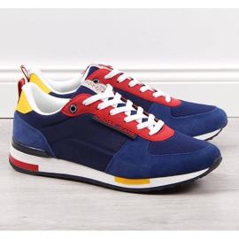 Cross Jeans M JJ1R4008C pantofi sport din piele roșu albastru marin 1 Cross Jeans M JJ1R4008C pantofi sport din piele roșu albastru marin 1