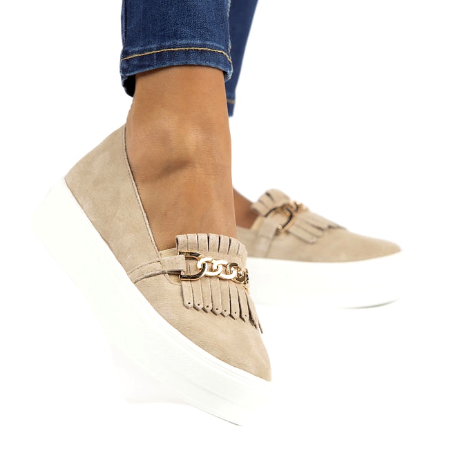 Pantofi de dama Lordsy din piele Filippo DP3532 / 22 Bej 1 Pantofi de dama Lordsy din piele Filippo DP3532 / 22 Bej 1