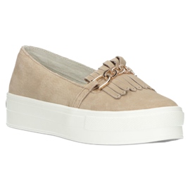 Pantofi de dama Lordsy din piele Filippo DP3532 / 22 Bej 2 Pantofi de dama Lordsy din piele Filippo DP3532 / 22 Bej 2