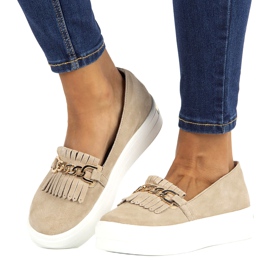 Pantofi de dama Lordsy din piele Filippo DP3532 / 22 Bej 7 Pantofi de dama Lordsy din piele Filippo DP3532 / 22 Bej 7