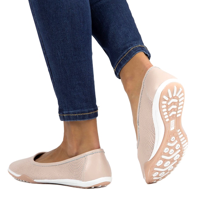 Balerini ajurati roz din piele Filippo DP3681 / 22 PI 1