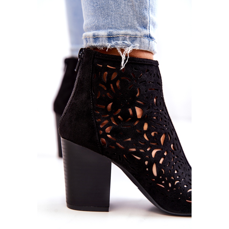 FB1 Cizme Negre Ajurate Pe Un Post Brittany negru 6