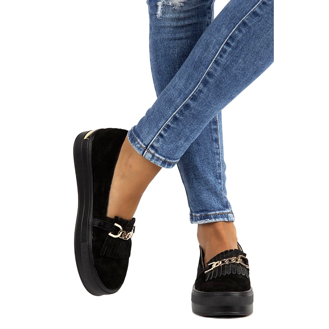 Pantofi de dama din piele Lordsy Filippo DP3532 / 22 Negru 1