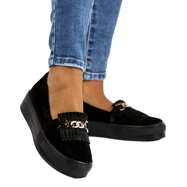 Pantofi de dama din piele Lordsy Filippo DP3532 / 22 Negru 5