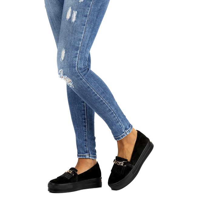 Pantofi de dama din piele Lordsy Filippo DP3532 / 22 Negru 3