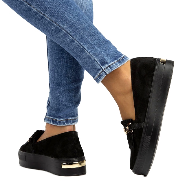 Pantofi de dama din piele Lordsy Filippo DP3532 / 22 Negru 6