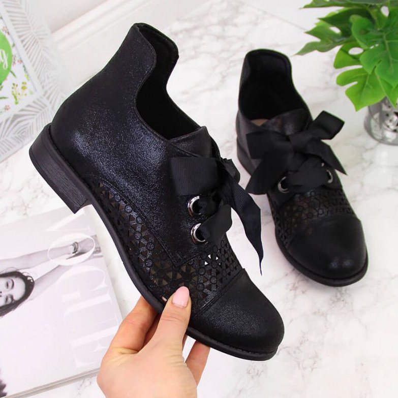 Cizme de primăvară ajurate Jezzi W JEZ319A negre negru 1