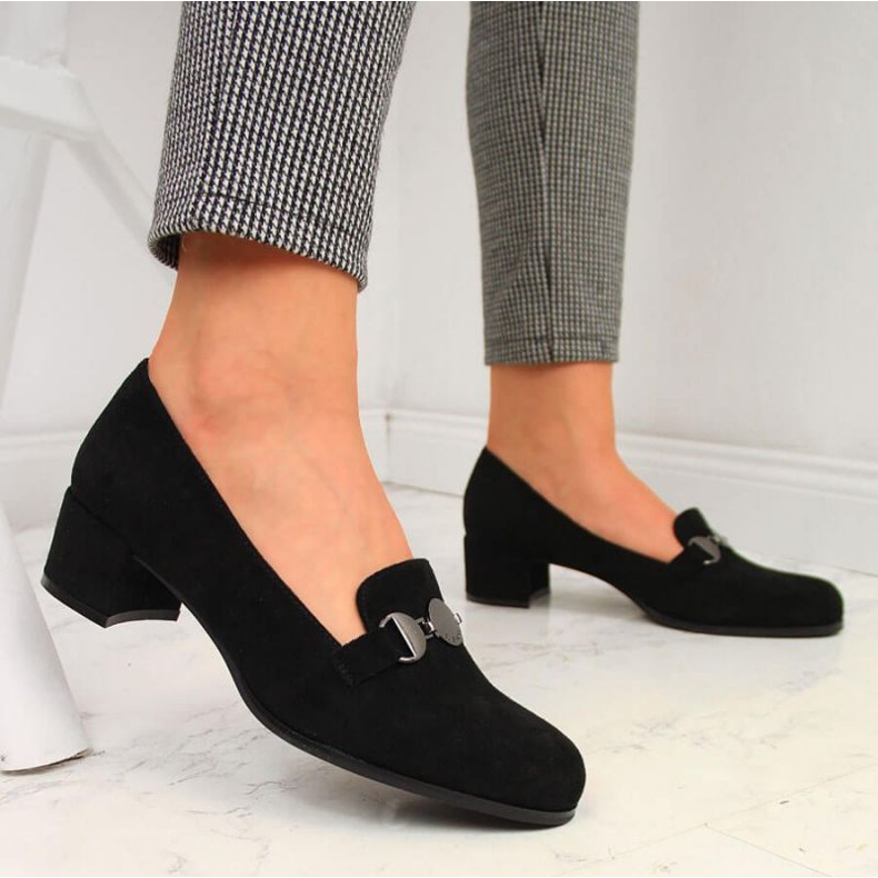 Sergio Leone SK332A pantofi bloc negri negru 2