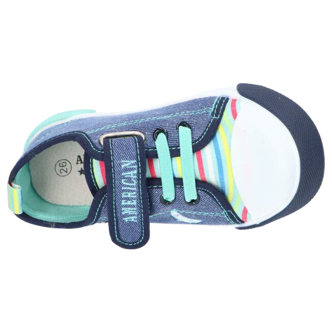 American Club Velcro Boys Sneakers American Ten14/22 Jeans Insert din piele de blugi albastru 3