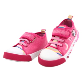 American Club Velcro Sneakers American Ten17/22 Pink Piele Insert roz 2
