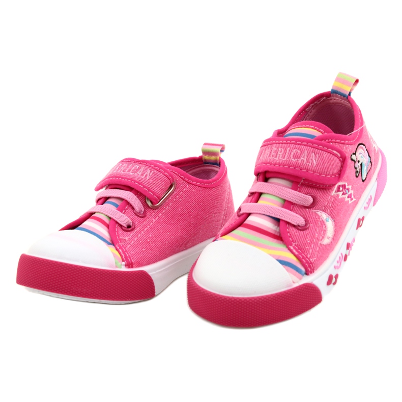American Club Velcro Sneakers American Ten17/22 Pink Piele Insert roz 2