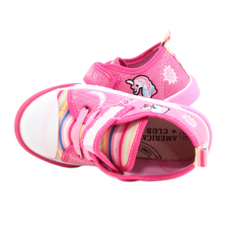 American Club Velcro Sneakers American Ten17/22 Pink Piele Insert roz 6