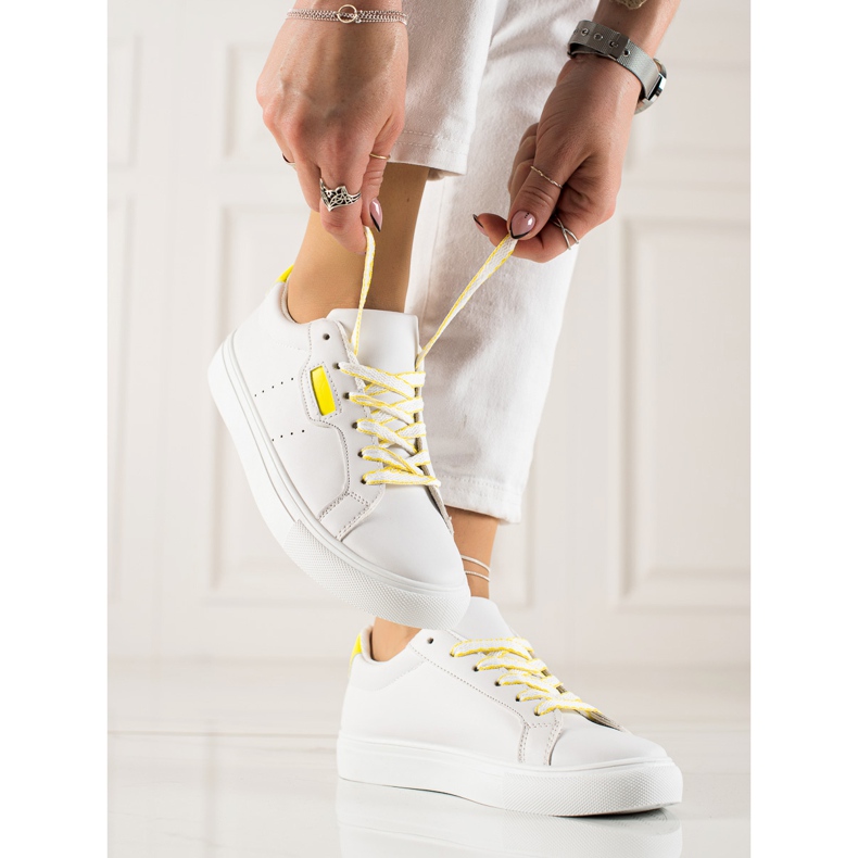 TRENDI Pantofi Sport Albi Cu Piele Ecologica 1