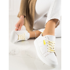 TRENDI Pantofi Sport Albi Cu Piele Ecologica 2