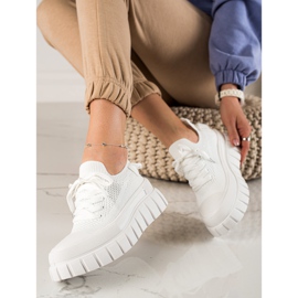 TRENDI Adidași la modă pe platformă alb 1