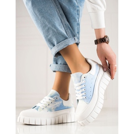 TRENDI Adidași albaștri pe platformă albastru 2