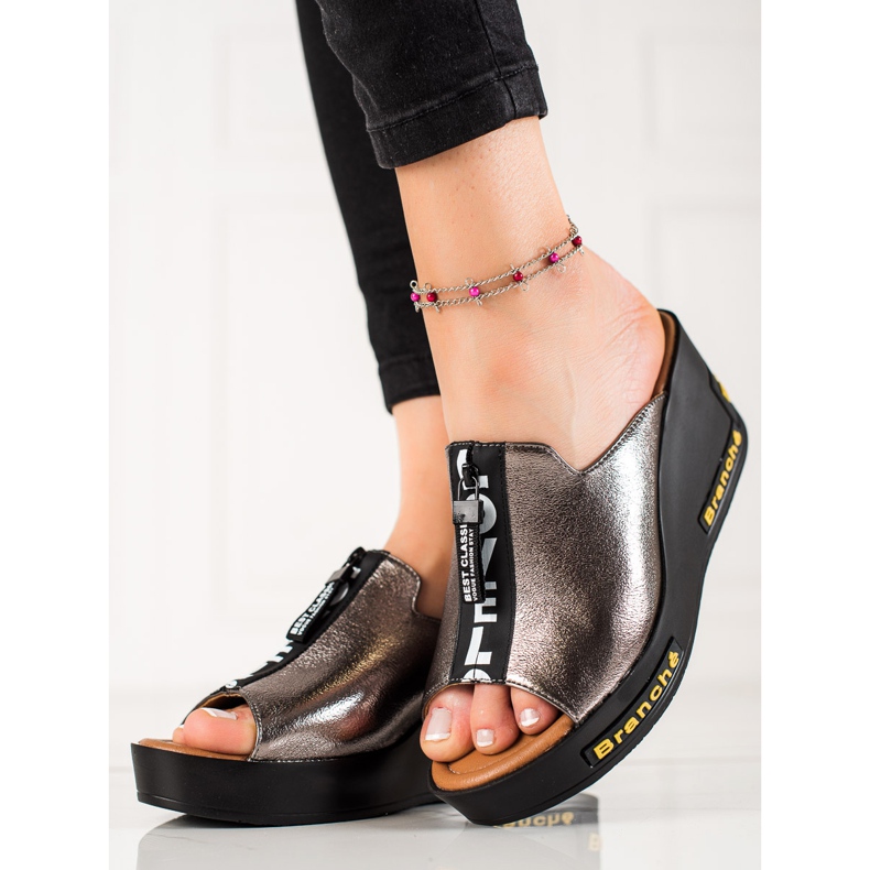 Sandale cu toc VINCEZA gri 1