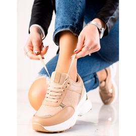 Diamantique Adidași eleganți pe platformă bej 1 Diamantique Adidași eleganți pe platformă bej 1